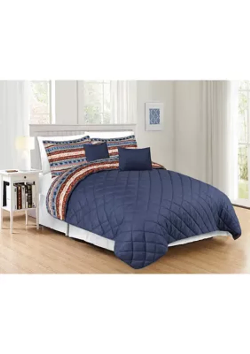 Lodge Stripe 6-Piece Quilt Set