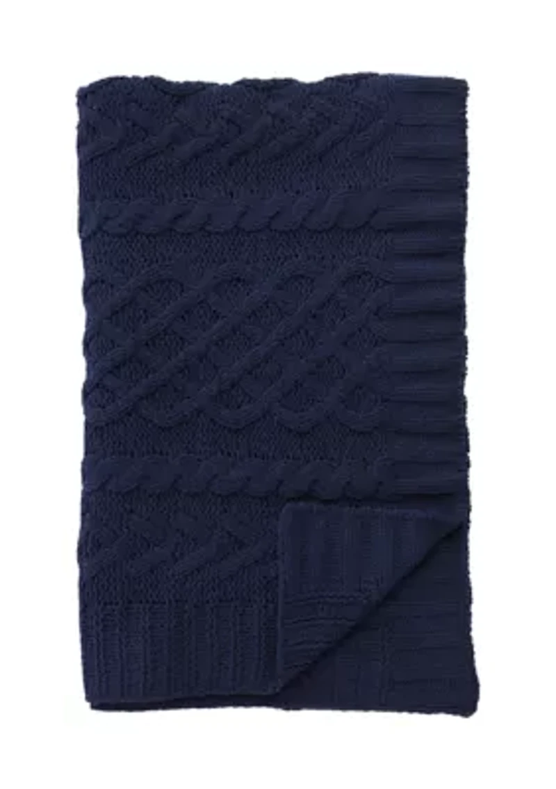 Chunky Cable Knit Throw