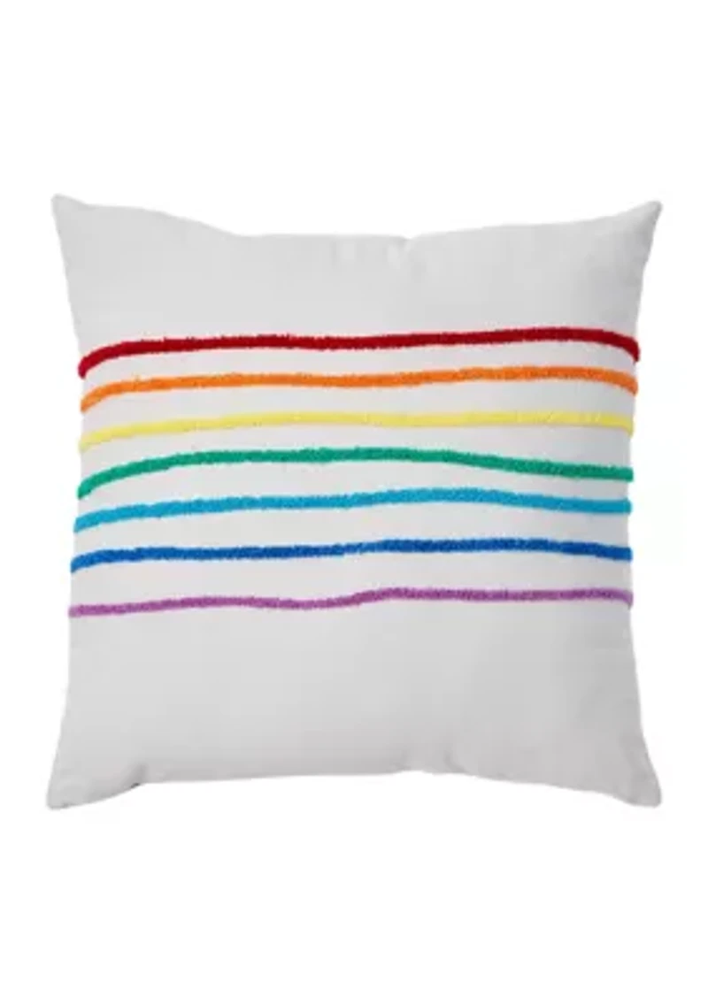 Rainbow Embroidered Pillow