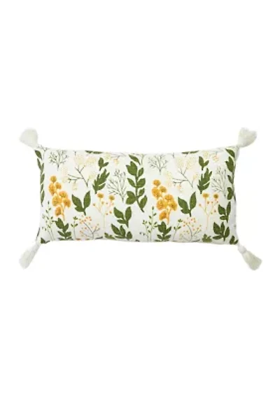 Floral Leaf Throw Pillow