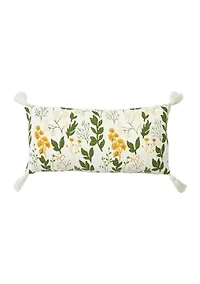 Floral Leaf Throw Pillow