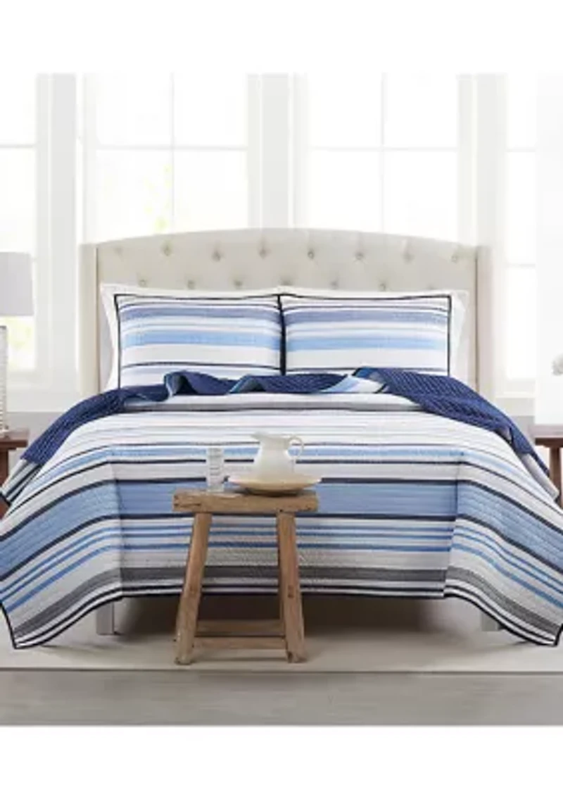 Perry Stripe Yarn Dyed Quilt Set