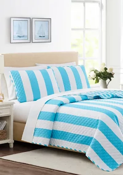 Wide Stripe 3-Piece Quilt Set