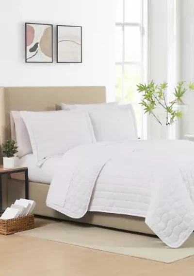 White Tile Pre Washed Quilt Set