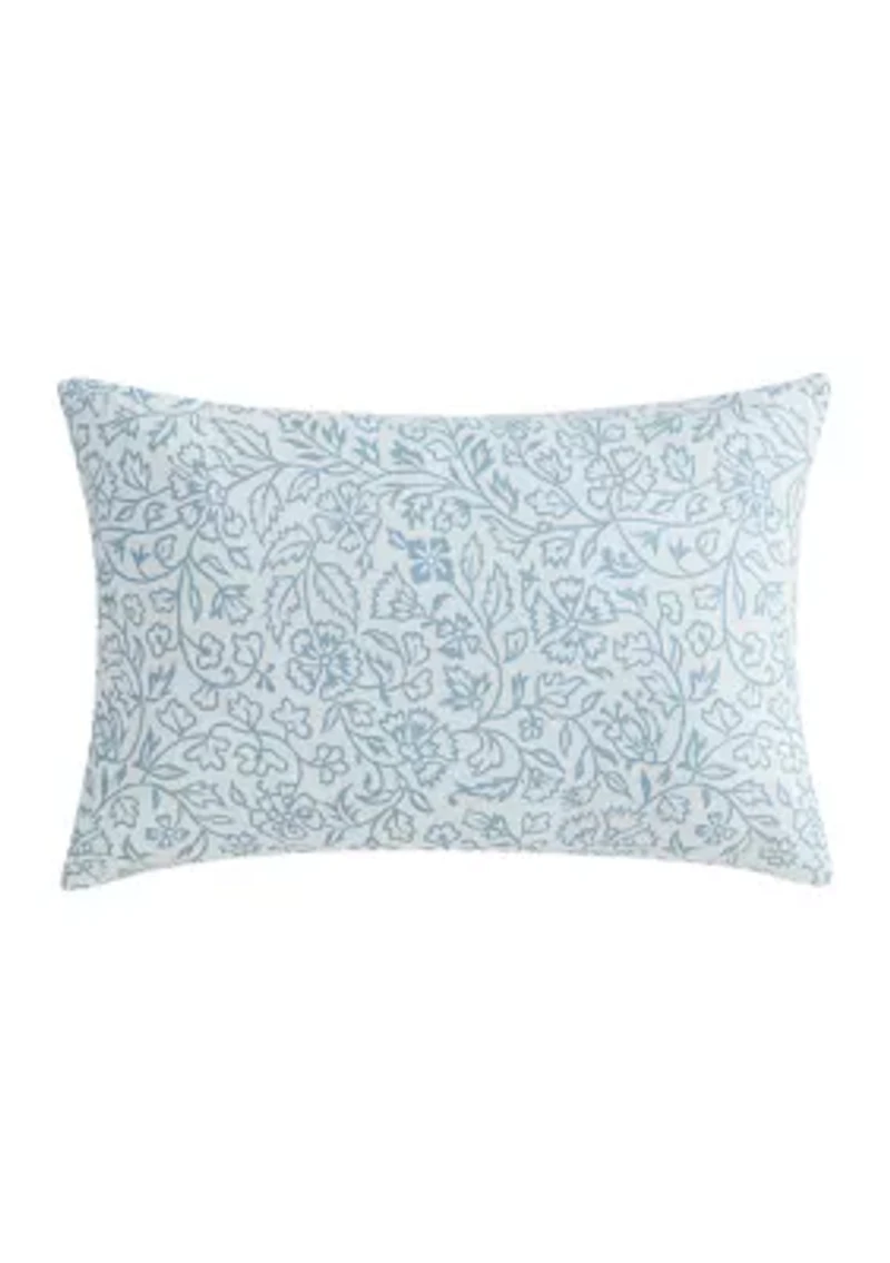 Blue Mila Damask Quilt Set