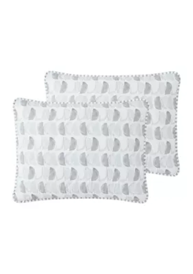 Gray Watercolor Half Circle Quilt Set