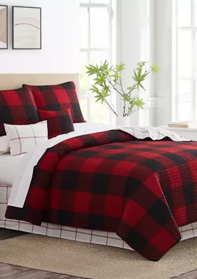 Buff Check 6-Piece Quilt Set