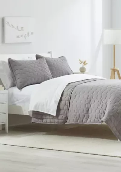 Reversible Microfiber Quilt Set 