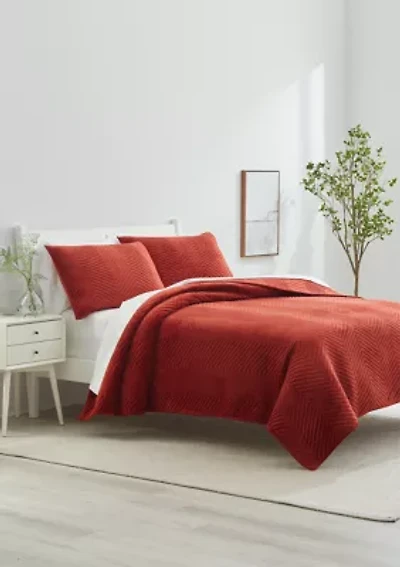 Chevron Velvet Quilt Set