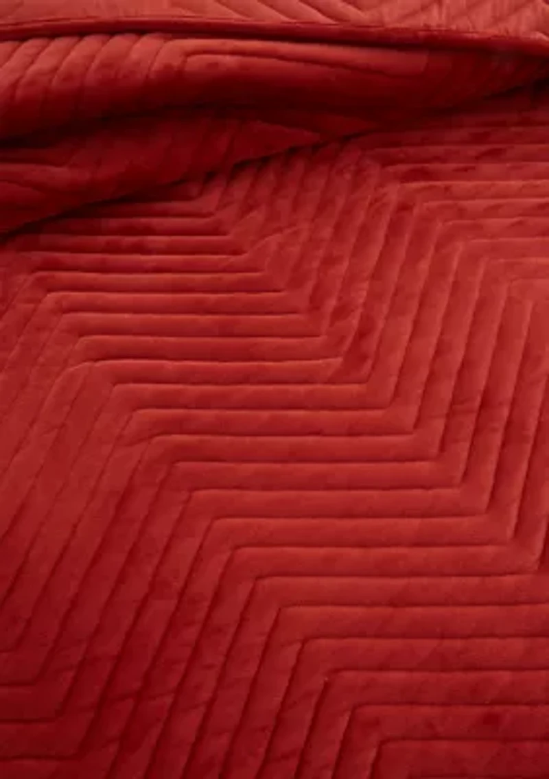 Chevron Velvet Quilt Set