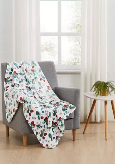 Berry Printed Plush Throw Blanket