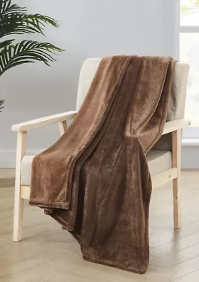 Solid Plush Throw Blanket