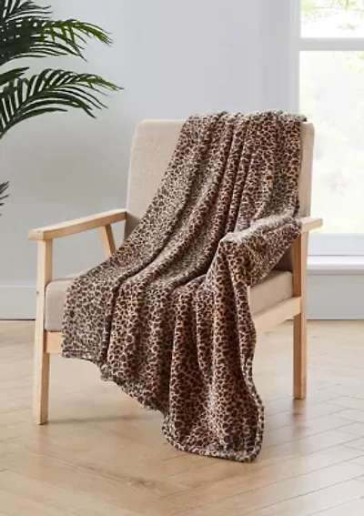 Cheetah Plush Throw Blanket