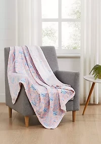 Floral Printed Plush Throw Blanket
