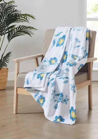 Spring Printed Plush Throw