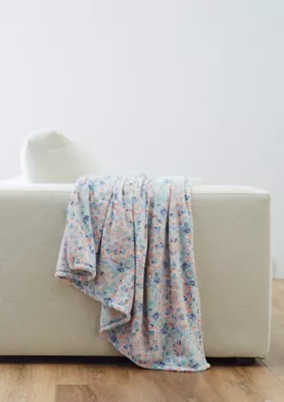 Multi Medallion Printed Plush Throw Blanket