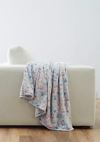 Multi Medallion Printed Plush Throw Blanket