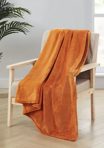 Solid Plush Throw Blanket