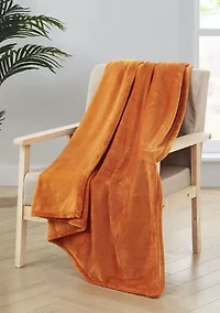 Solid Plush Throw Blanket