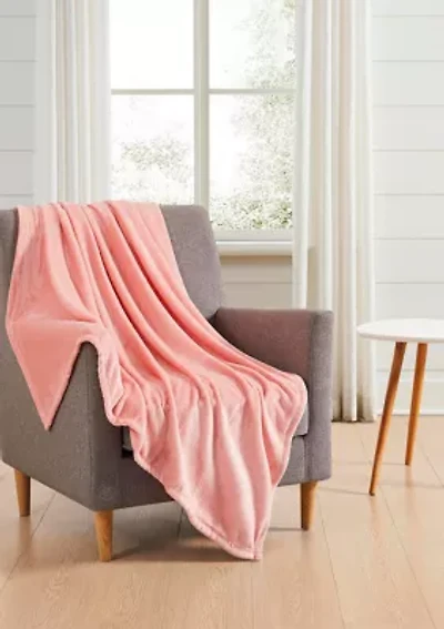 Sepia Rose Solid Plush Throw Blanket