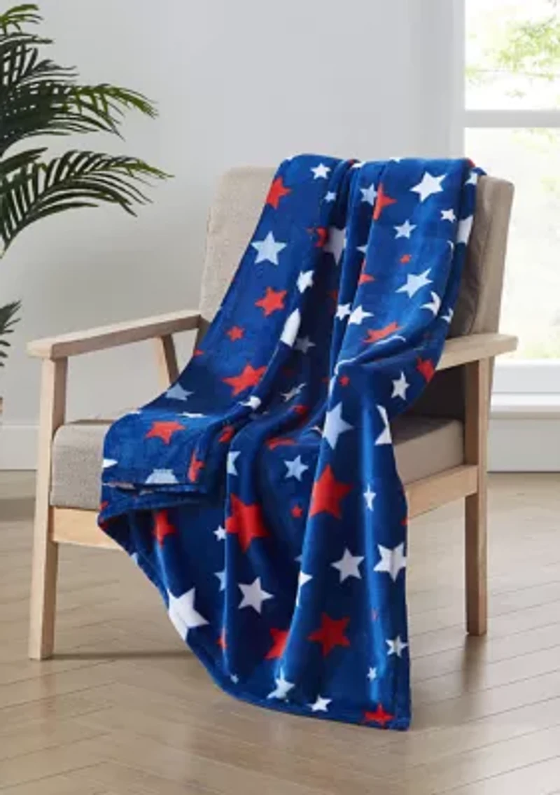 Printed Plush Throw 