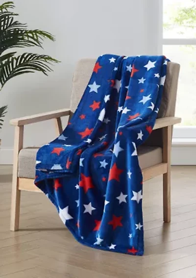 Printed Plush Throw 