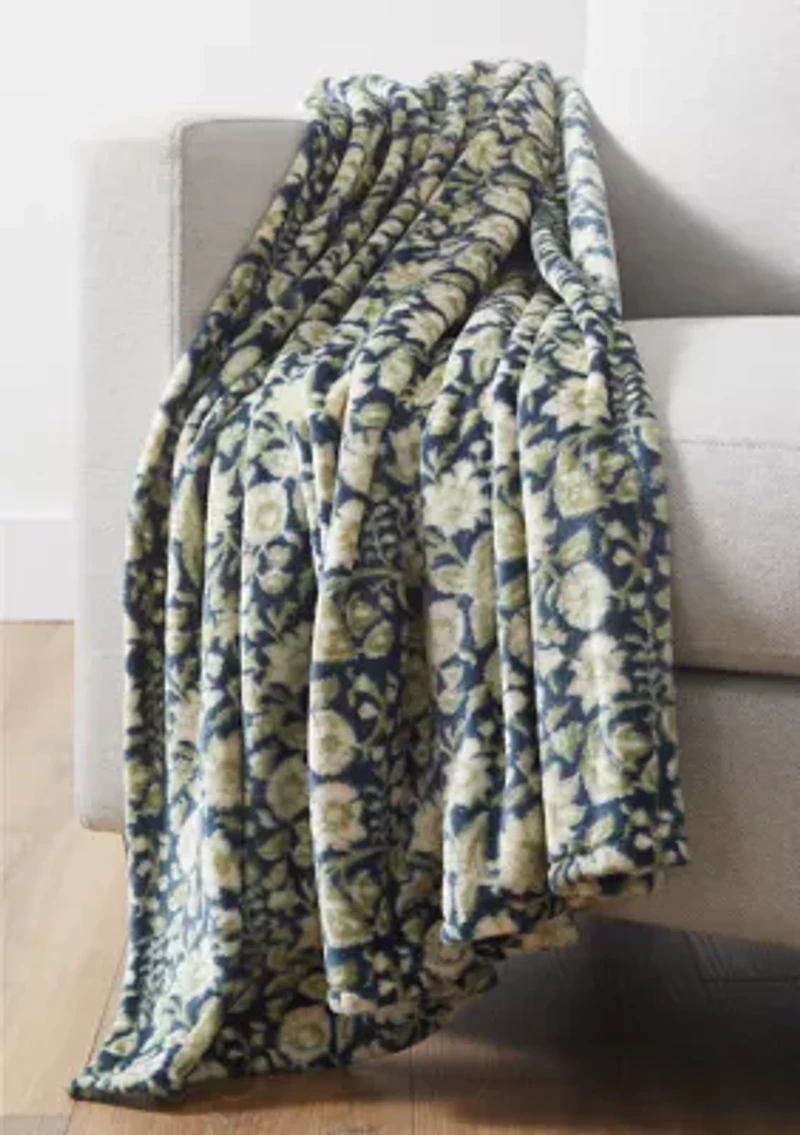 Printed Plush Throw