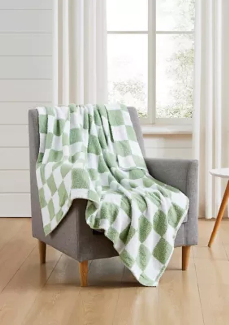 Feather Knit Throw Blanket