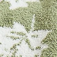 Green Leaf Print Cozy Knit Throw
