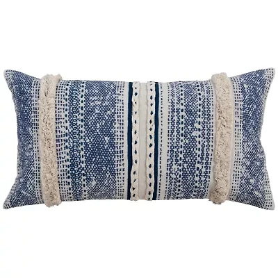 Stripe Green/Natural 14" X 26" Poly Filled Pillow