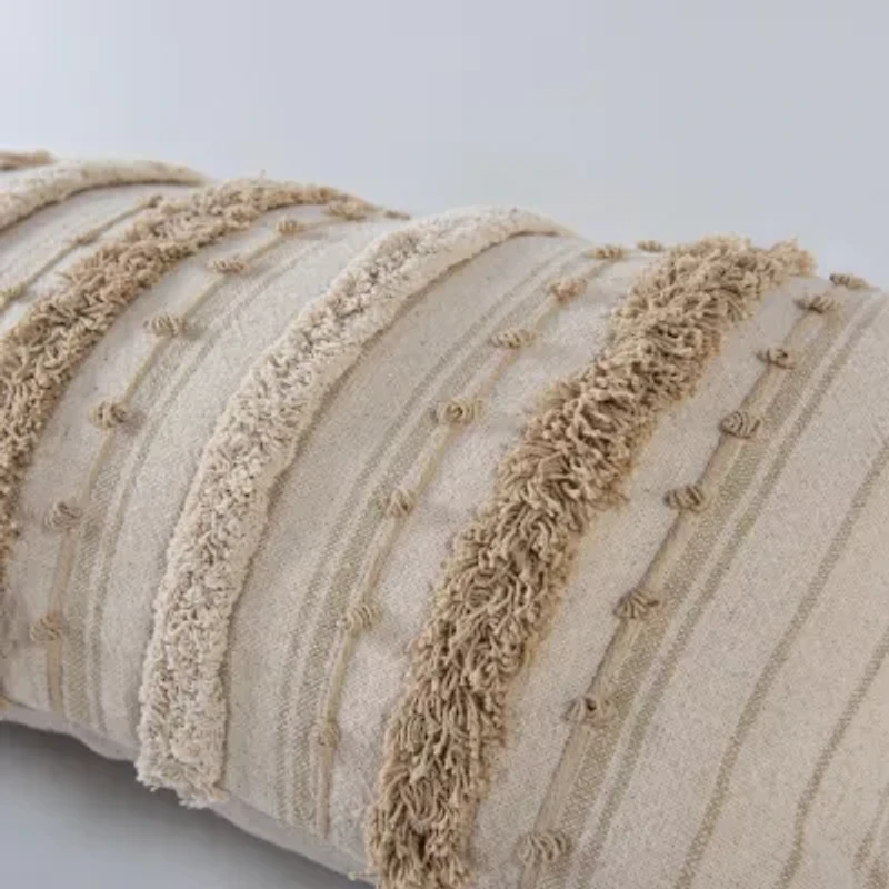 Stripe Natural 14" X 26" Poly Filled Pillow