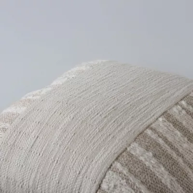 Stripe Natural/Dark Natural 20" X Poly Filled Pillow