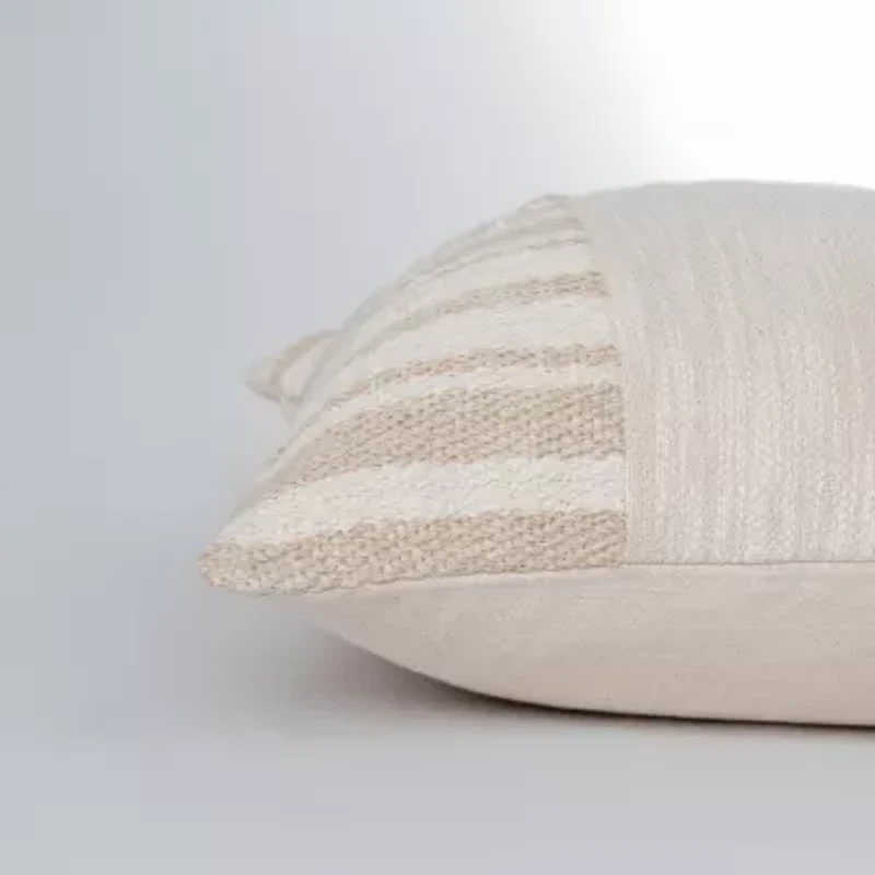 Stripe Natural/Dark Natural 20" X Poly Filled Pillow