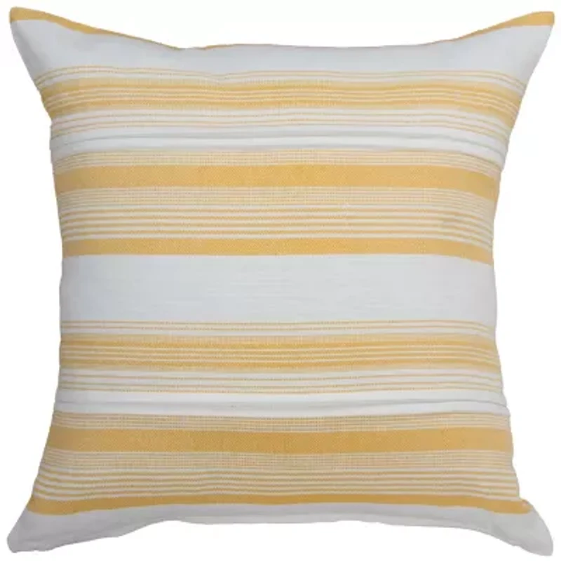 Stripe White/Dark Green 20" X Poly Filled Pillow