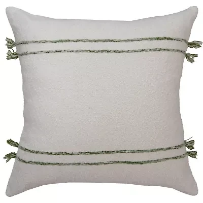Stripe Ivory/Dark Grey 20" X Poly Filled Pillow