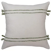Stripe Ivory/Dark Grey 20" X Poly Filled Pillow