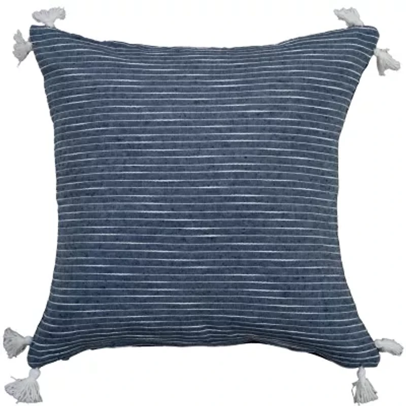 Stripe Blue/White 20" X Poly Filled Pillow