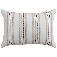 Stripe Ivory/Natural 14" X 20" Poly Filled Pillow