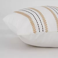 Stripe Ivory/Natural 14" X 20" Poly Filled Pillow