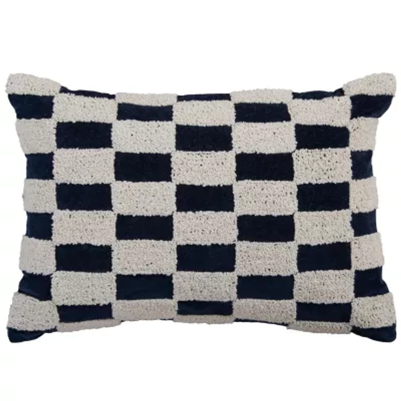 Geometric Brown/ Natural 14" X 20" Poly Filled Pillow