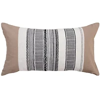 Stripe Natural/Brown 14" X 26" Poly Filled Pillow