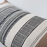 Stripe Natural/Brown 14" X 26" Poly Filled Pillow