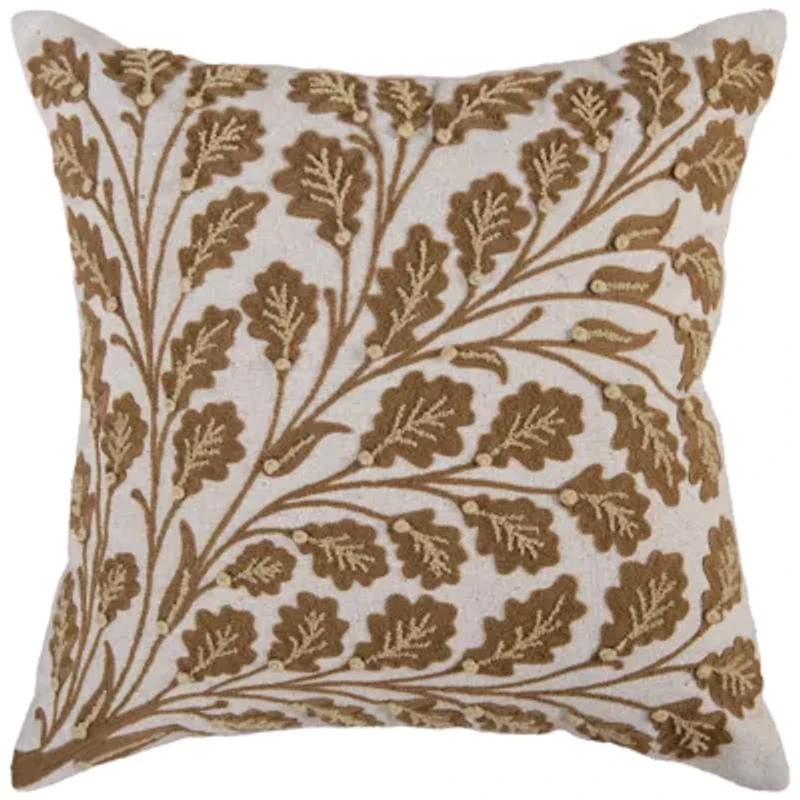 Brown Botanical 18x18 Pillow