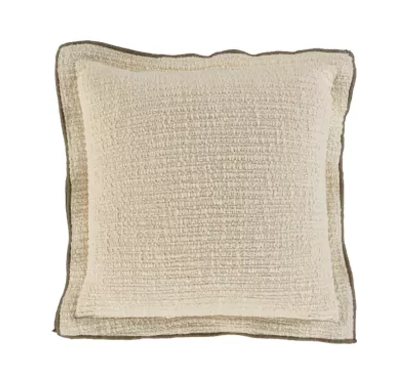 Beige Flanged 22x22 Pillow