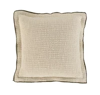 Beige Flanged 22x22 Pillow