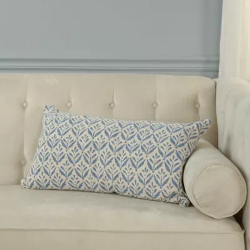 Teal Botanical Print 14x26 Pillow