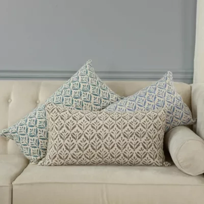 Teal Botanical Print 14x26 Pillow