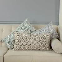 Teal Botanical Print 14x26 Pillow