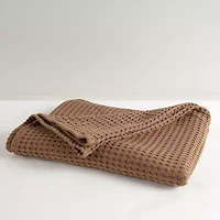 Brown Waffle Knit 50x60 Throw Blanket