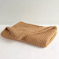 Brown Waffle Knit 50x60 Throw Blanket